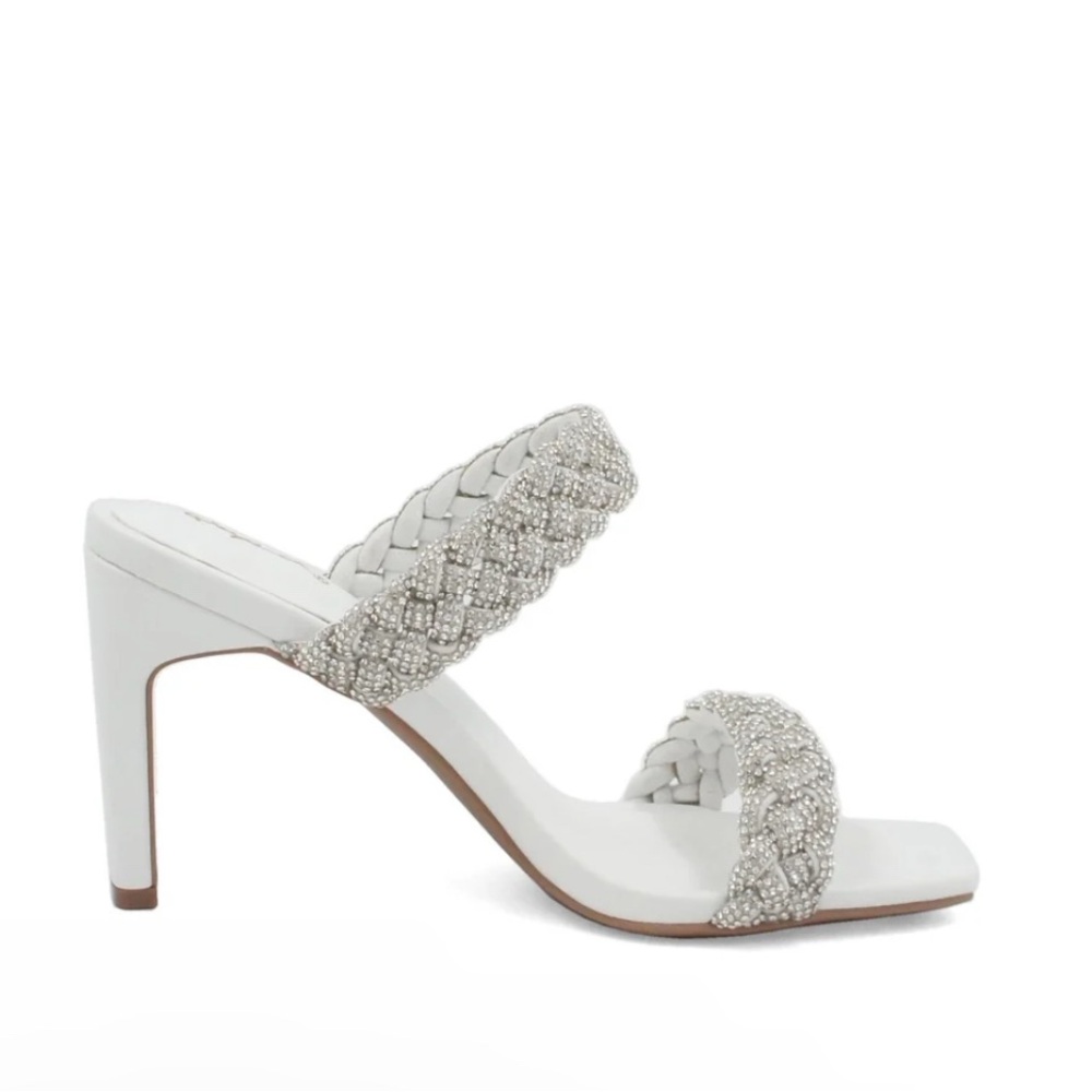 Glamorous White/Clear Rhinestone Heel Sandals - Picture 2 of 6
